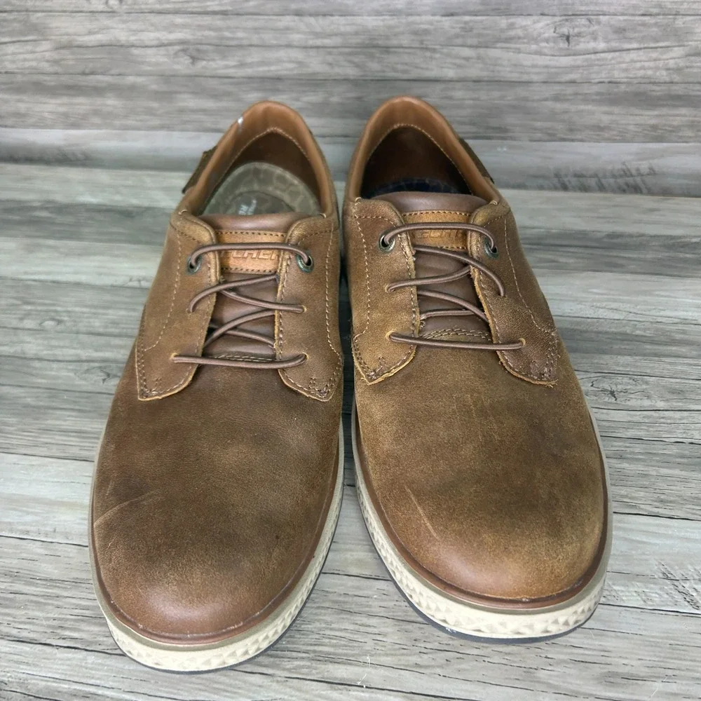 Skechers Mens 10.5 Burkett Camel casual Oxford shoes Brown Leather
